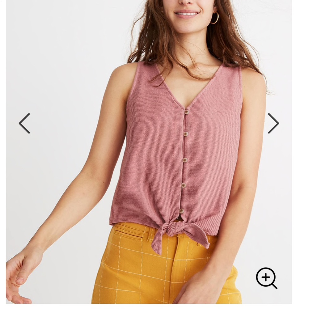 Madewell Texture & Thread Button-Front Tie Top - Picture 4 of 6